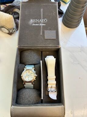 Renato Beauty Collezioni Diamond Watch Baby Blue New Battery With Box & Papers!